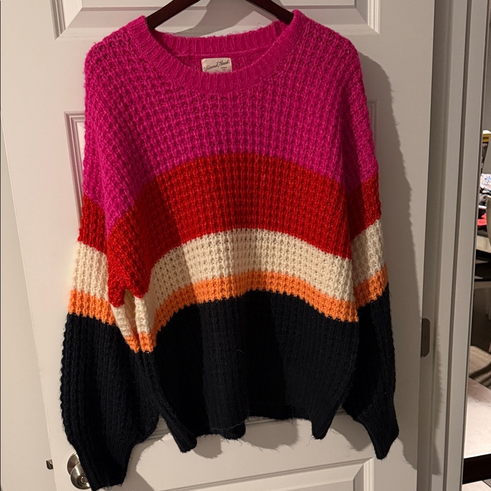 Universal Thread Color Block Striped Crocheted Ch… - image 2